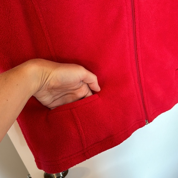 Red NY Jeans Fleece Zip up Vest Size L - Picture 4 of 7